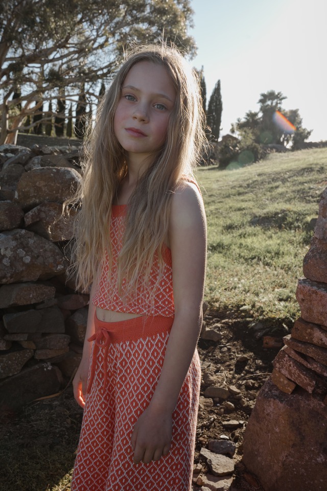 《即納》son and daughter / Tabba Knit Crop Top 5-6Y