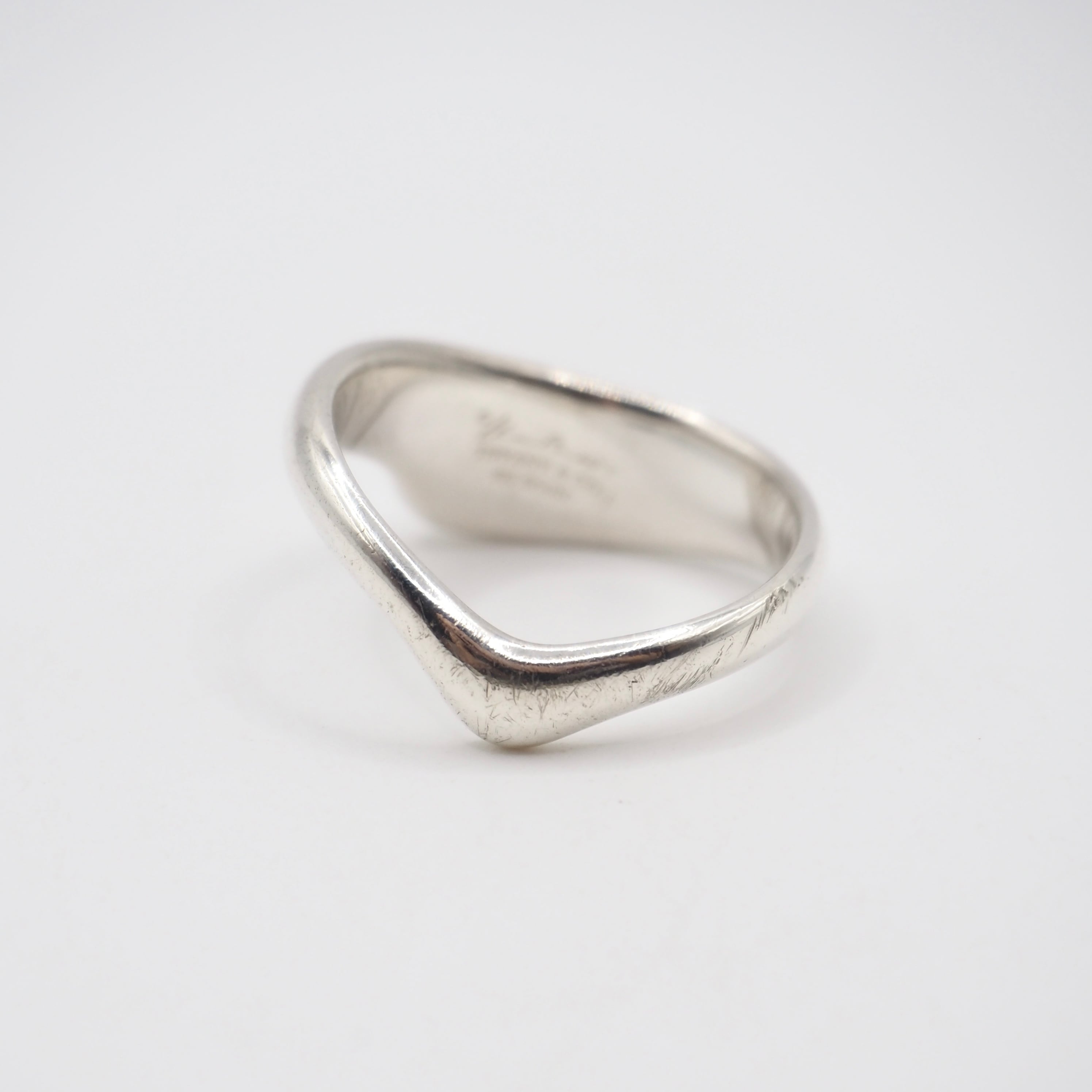 Tiffany&Co. 約12号 カーブドウェーブハートリング シルバー925