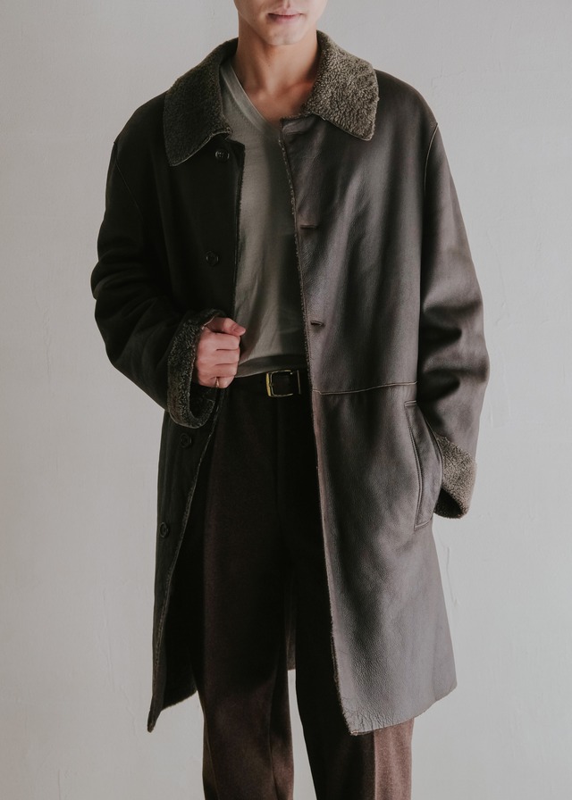 90-00's JIL SANDER boa collar mouton coat