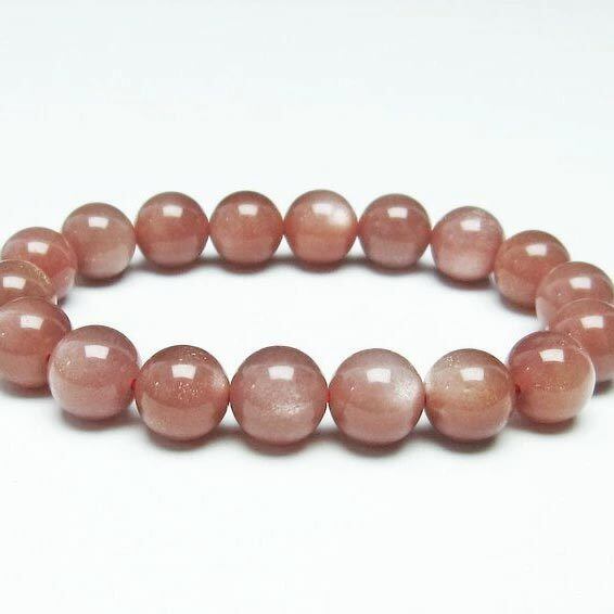 オレンジムーンストーン ブレスレット 11mm 一点物 メール便可 [M便 1/10] 111-29595