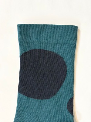 yahae・Organic Cotton Rubber Free Natural Dot Socks・Green 4-4035-22