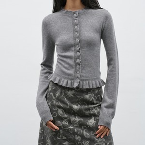 frill knit cardigan　J00262