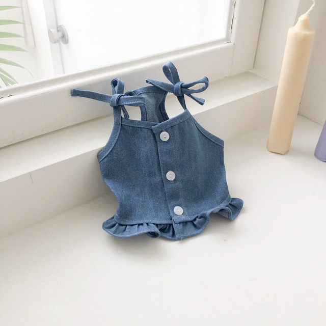 即納販売　denim bustier韓国犬服　Cozyrosyday ［cozyrosyday］