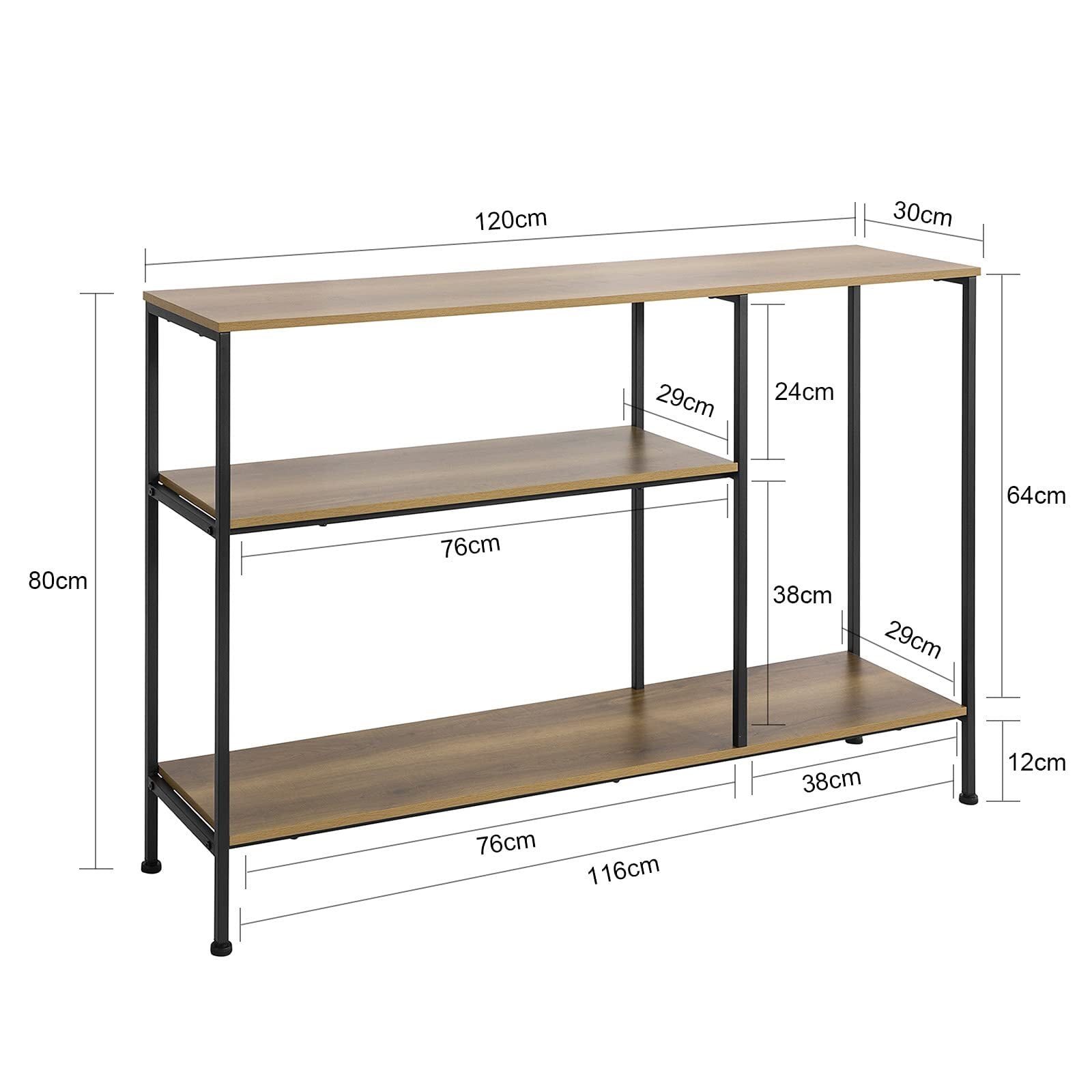 SoBuy コンソールテーブル サイドテーブル スリム (FSB89-W） 【公式通販】