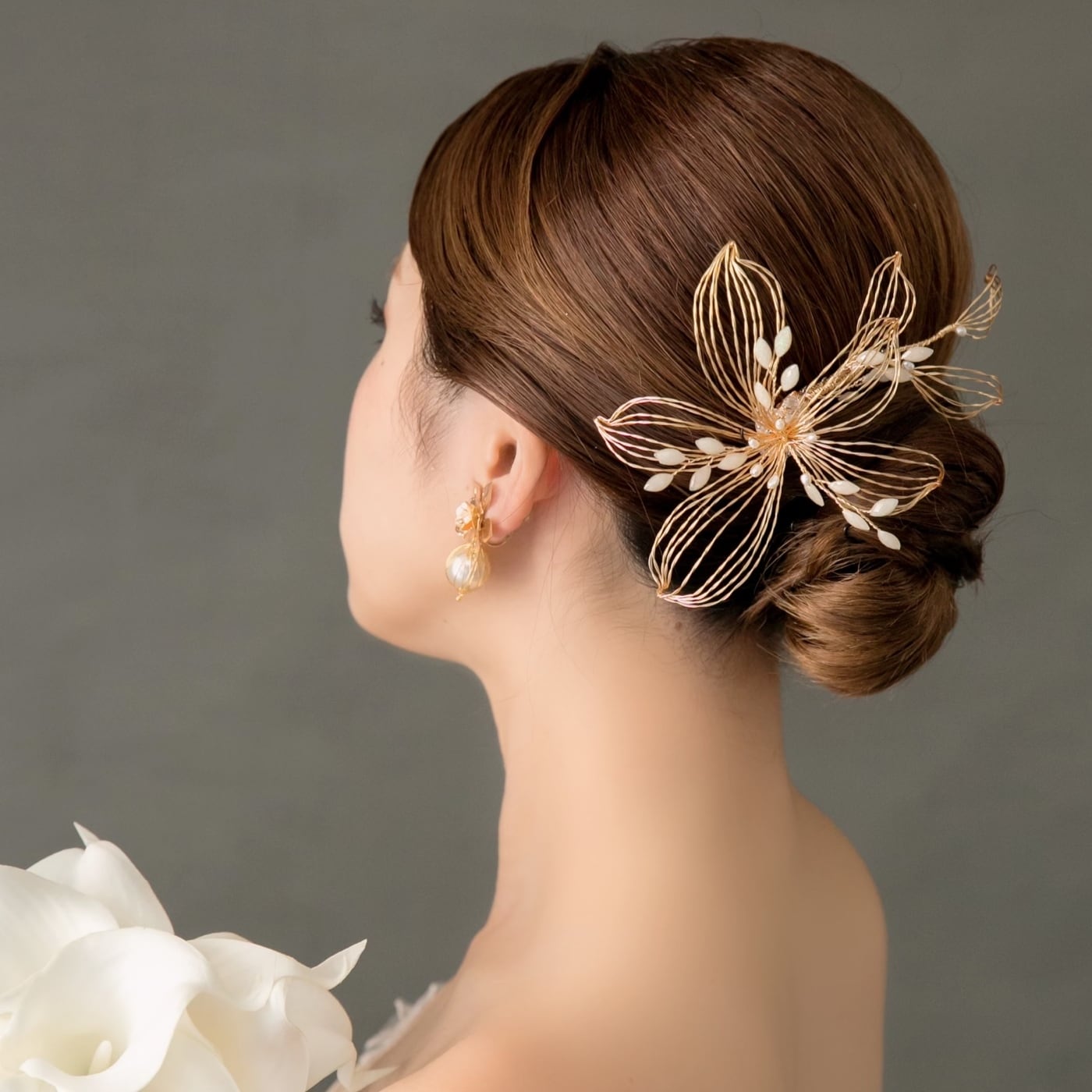 ゴールド 髪飾り ウェディング ヘッドドレス ブライダル 結婚式ヘアアクセサリー