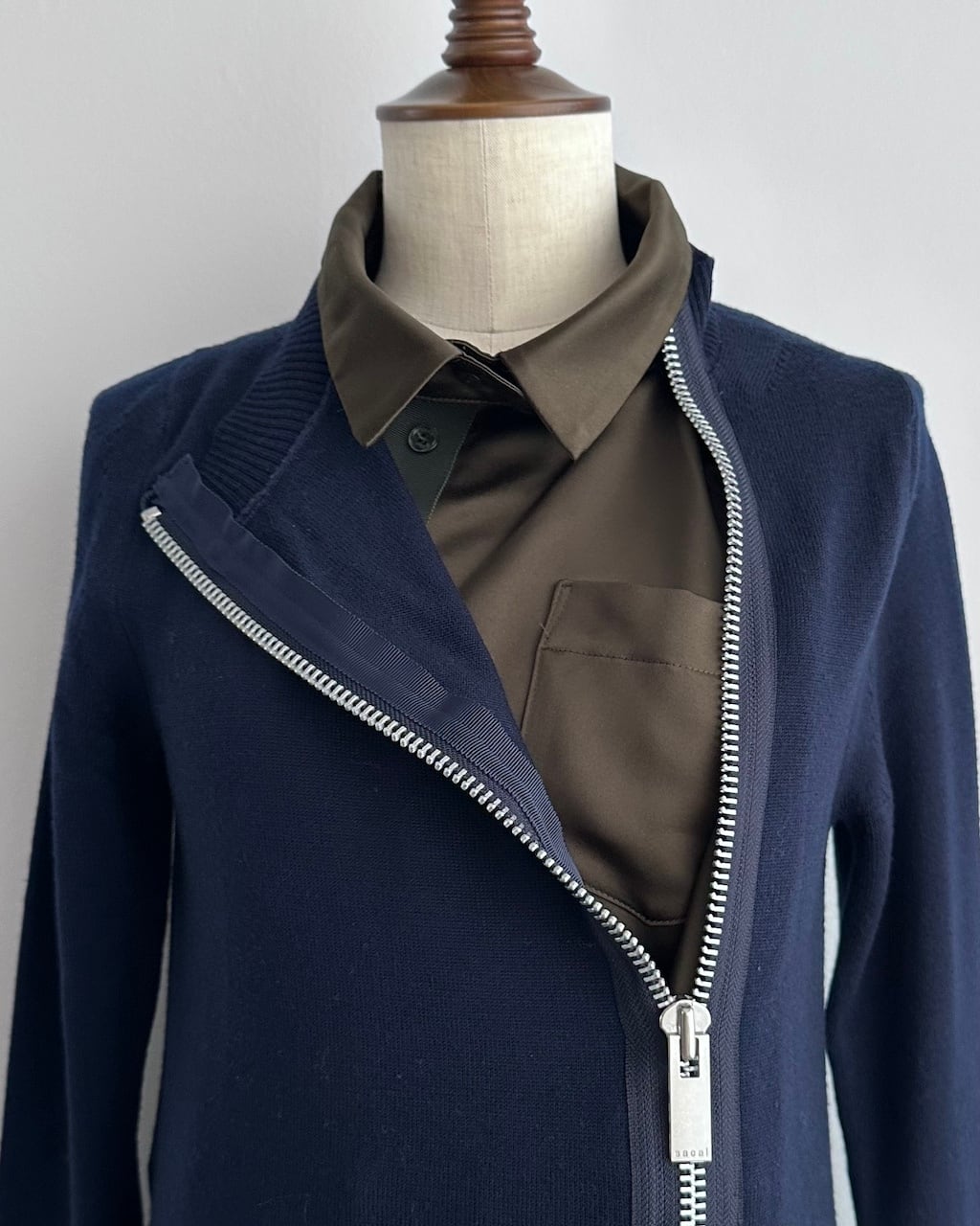 sacai SUITING MIX LAYERED KNIT DRESS | dear closet