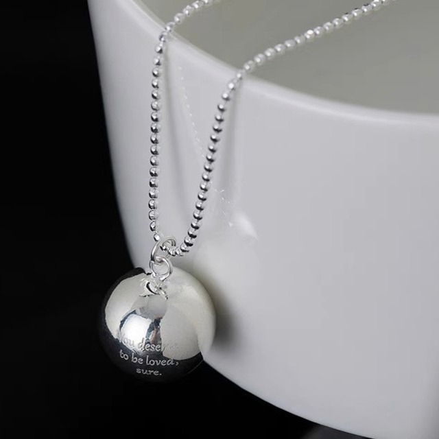 S925 Message ball long necklace (N149)