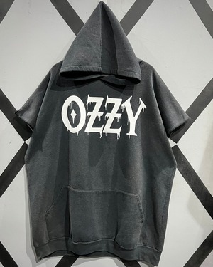 【X VINTAGE】"90's" "Ozzy Osbourne" Cut Off Custum Loose Hoodie