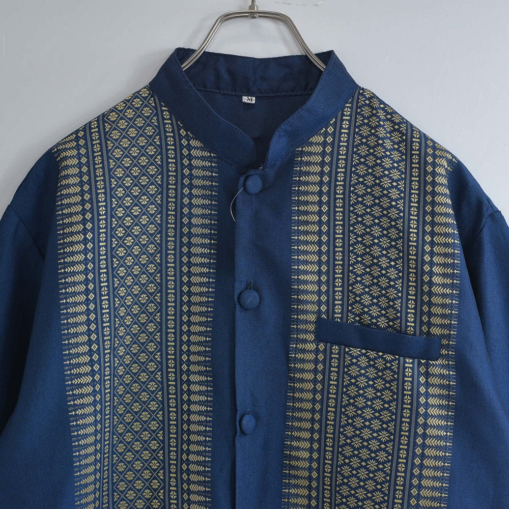 ビンテージ 古着 90s くすみカラー 幾何学 エスニック 総柄 デザインニット US Vintage 90s CROSSINGS レーヨン100% くすみカラー 幾何学模様 民族