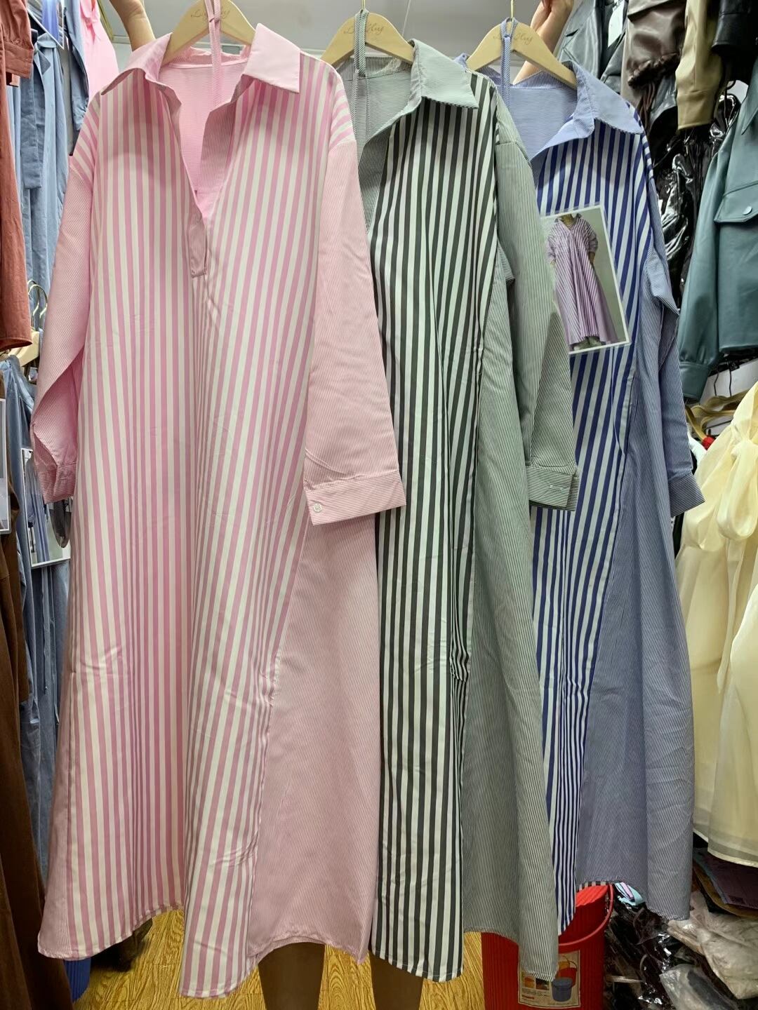 ストライプシャツワンピース　AJ22263-6815