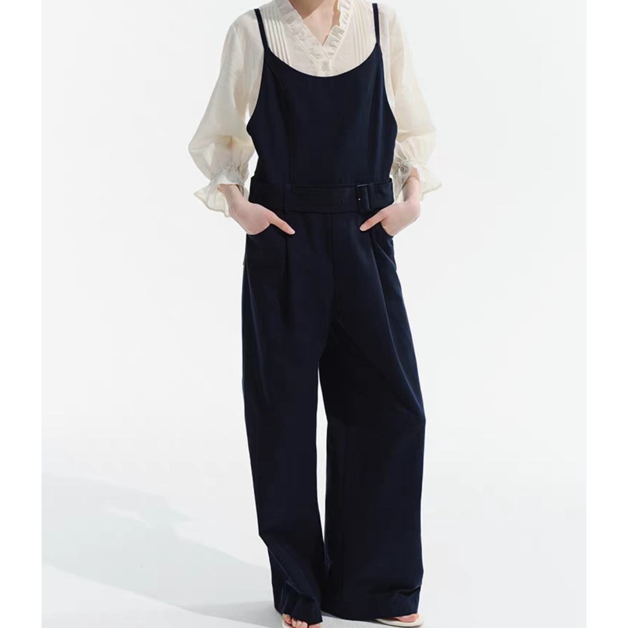 Wide Leg Full Length Salopette T4332