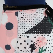 【美品 フラメンコ衣装】ブラック leirena レイリーナ 巻きスカート ファルダ 軽い 柄 花柄 ドット 薄い 黒 白 赤 レッド 模様
