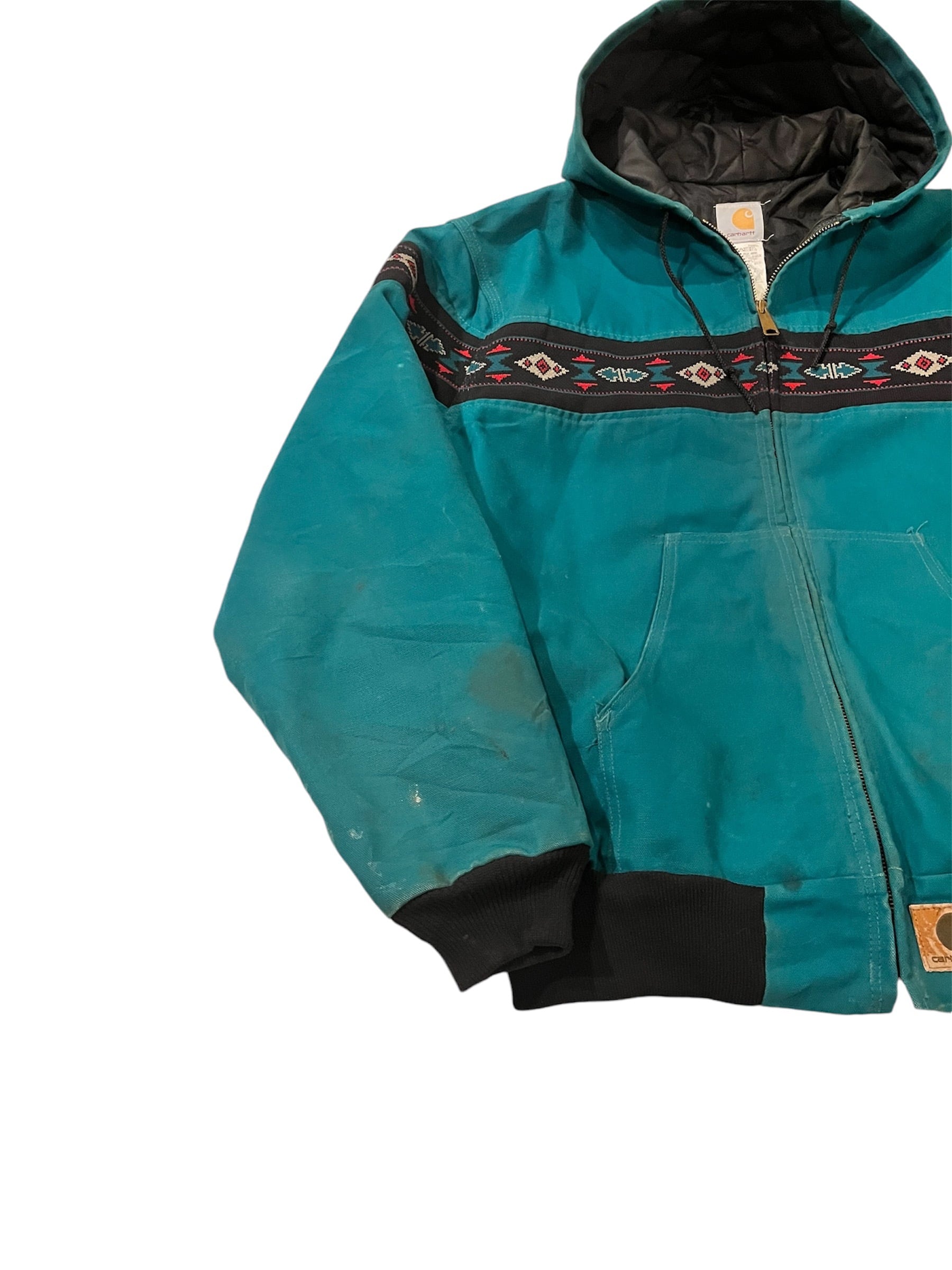 1990s Carhartt J78AQU Southwest Aztec Aqua Active Jacket 1990年代 