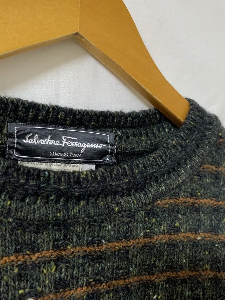1980's Knitting Pattern Crew Neck Sweater "Salvatore Ferragamo"