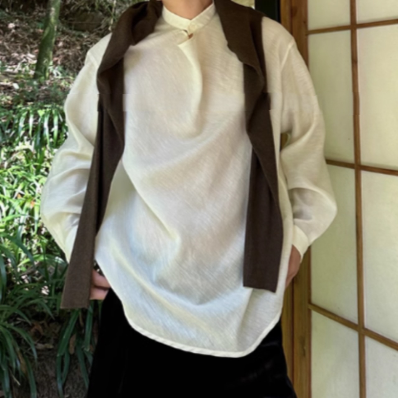 スタンドカラーモードシャツ　0865