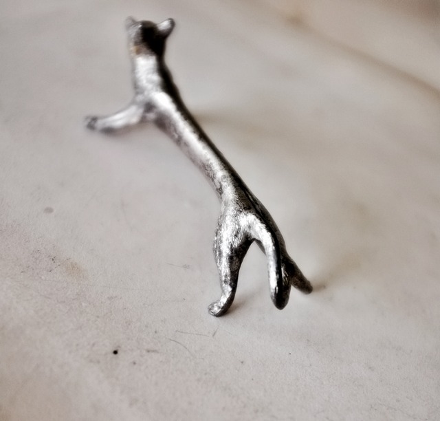 フランス 黙想する動物たちとカトラリーレスト キツネさん アンティーク