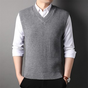 ニットベスト ベスト Vネック メンズ 5色 M-4XL  無地 インナー スリム 秋冬 ビジネス カジュアル 25zm1982