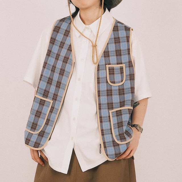 Check pattern vest M12288
