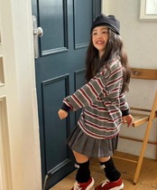 韓国子供服 / 26Autumn / MINIMAL / イブバイカラーストライプTシャツ/ 秋服 *S~JM*