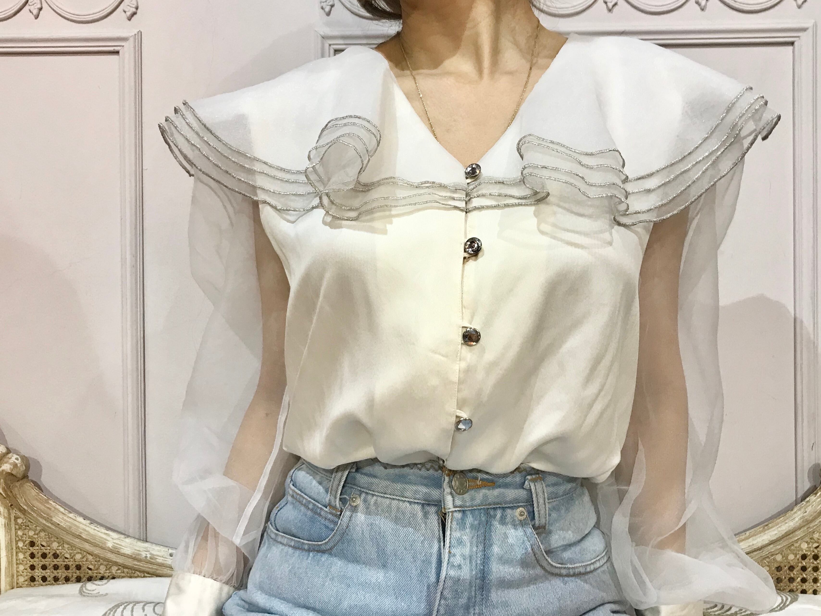 エンジェルシフォンフリルカラーブラウス202