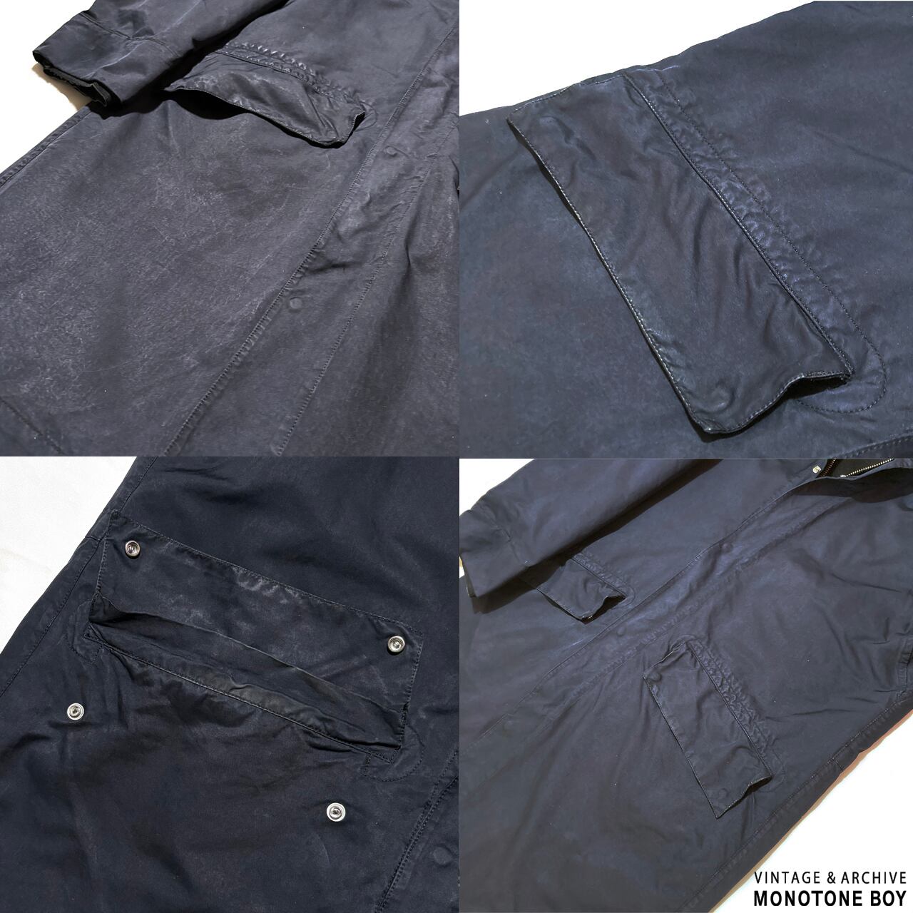 STONE ISLAND 2006AW Vintage Navy Long Coat XL Dutch Rope Liner