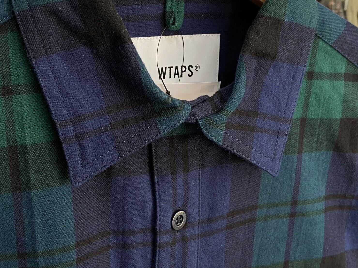 WTAPS DECK LS BLACK WATCH SHIRT COTTON FLANNEL TEXTILE 01 222TQDT 