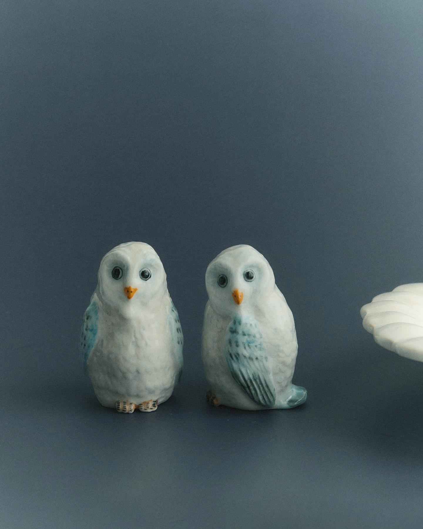 【ミニチュア陶器】Barn Owl~2匹セット~