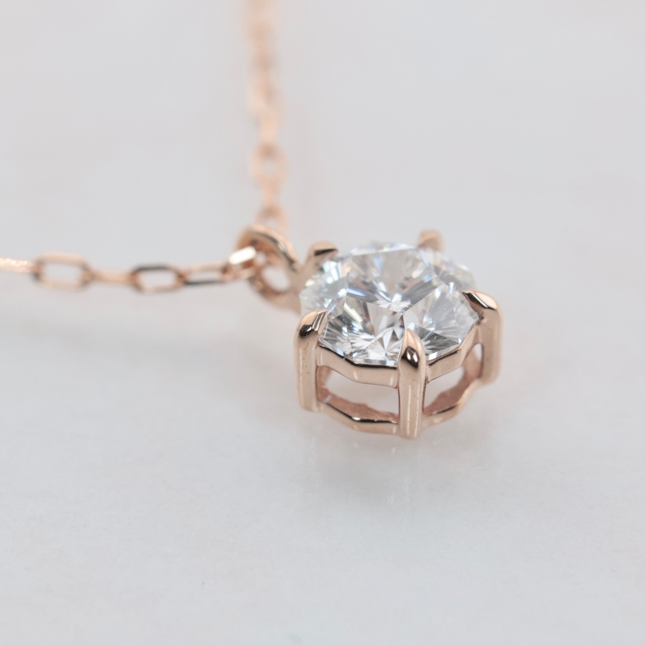 K18 さくらダイヤモンド 0.301ct 1粒ダイヤモンド ネックレス PG 750 