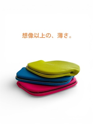 CRÈME CRAYON 極薄ガマ口お財布[ブルー・ピンク・イエロー]