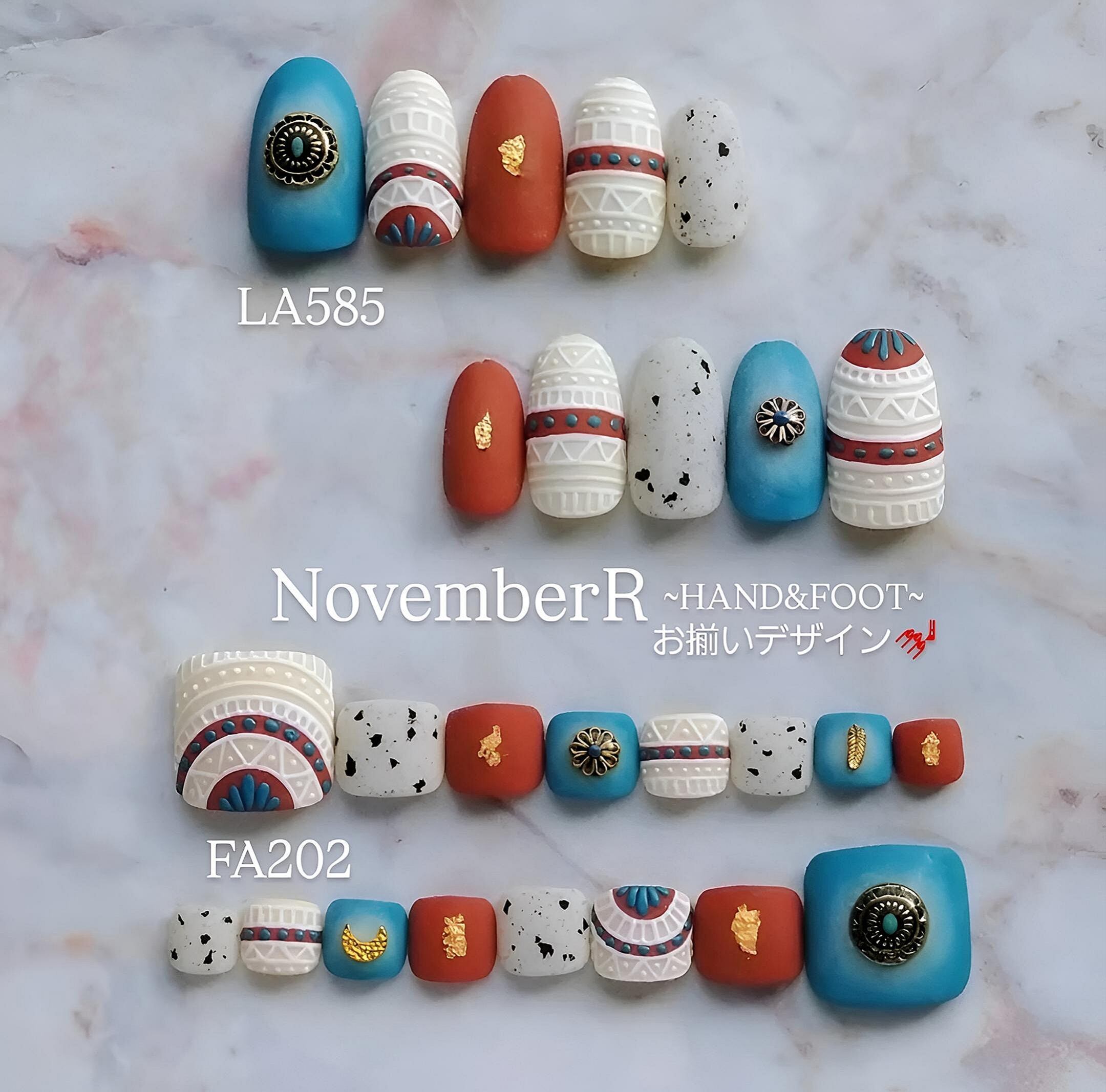 LA585☆サーフウエスタンネイルチップ | NovemberR 〰️ネイルチップ