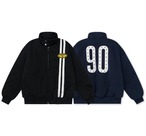 【暖かさUP】ストライプスタンドカラー 中綿ジャケット　S0043