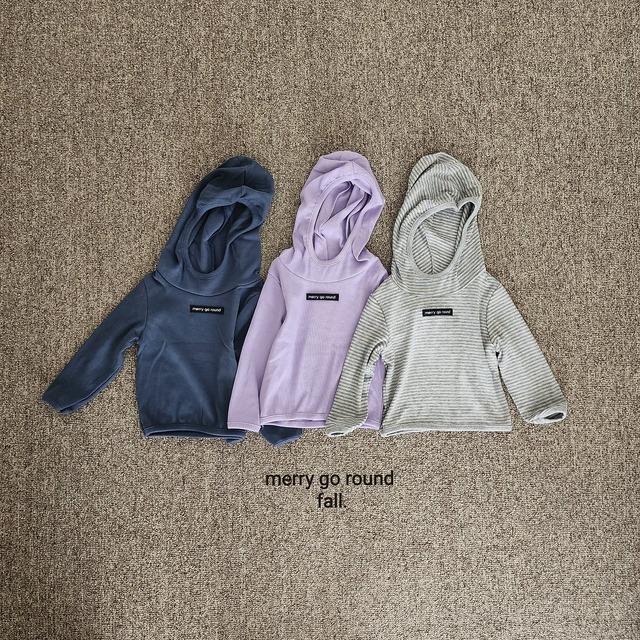 【取寄】merry go round｜peanut hoodie (stripe)｜ピーナッツフーディー(ストライプ)｜XS-2XL｜kids｜26 autumn