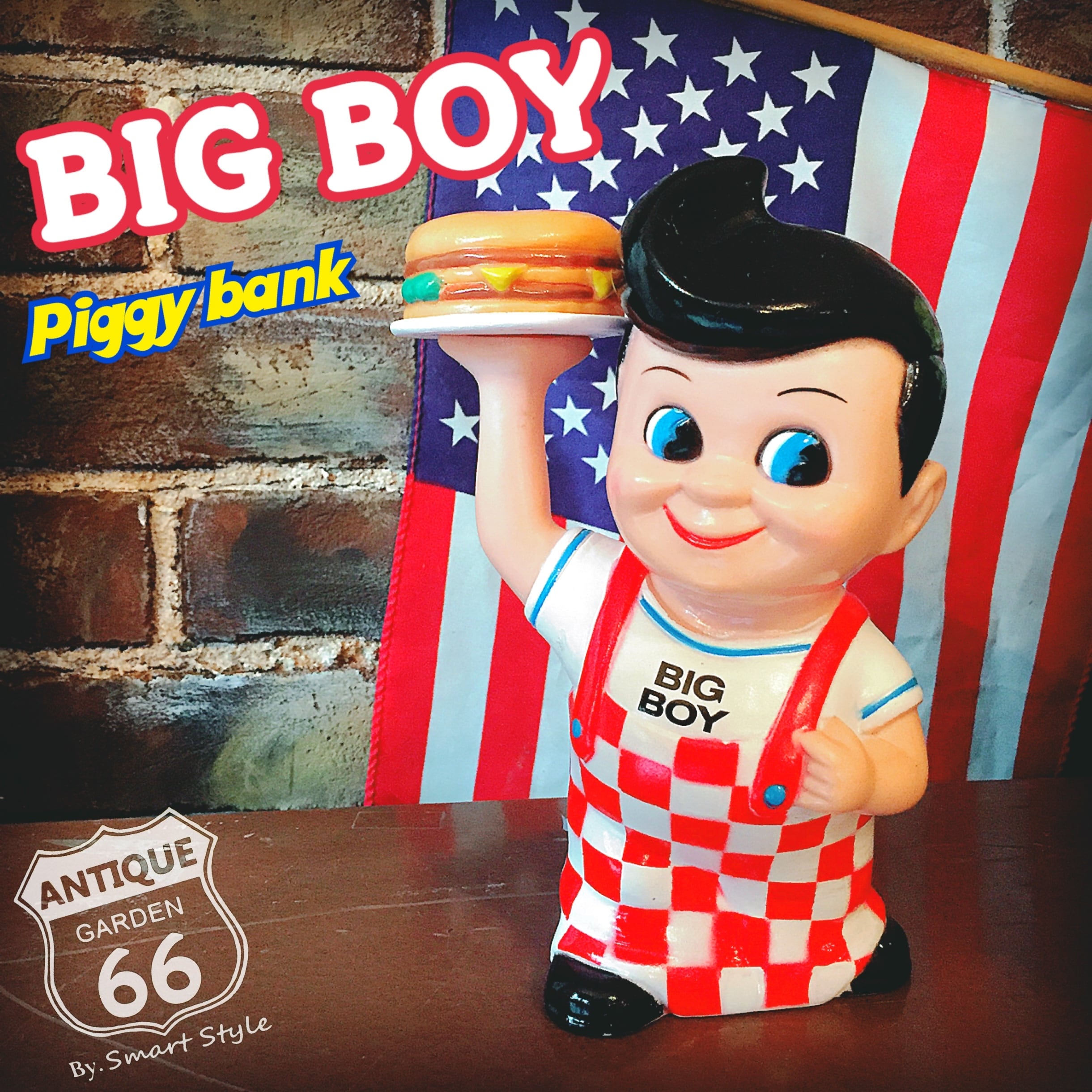 アメリカン雑貨 ビッグボーイ＆バーガー 貯金箱 コインバンク BigBoy ...