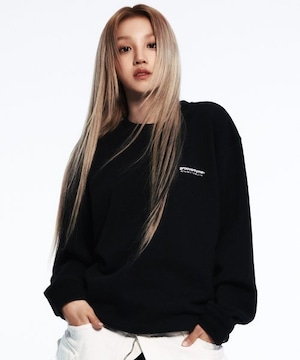 ★(G)I-DLE ウギ 着用!!【GROOVE RHYME】起毛 NYC LOCATION SWEATSHIRT BLACK