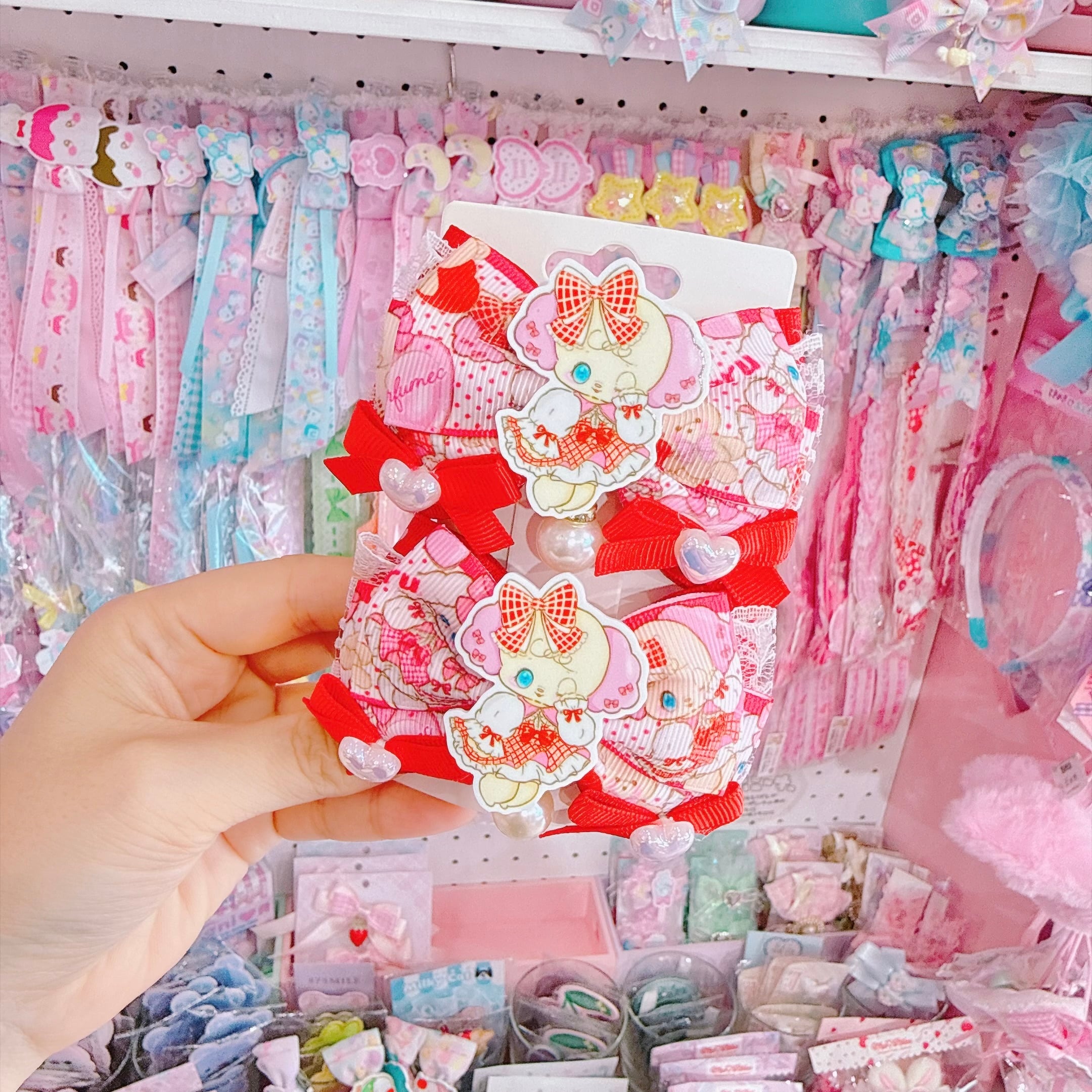 【S5】10-6ツインリボンクリップ18cm(アイドル赤)