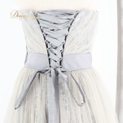 パーティドレス fine feathers ファインフェザーズ ワンピース ドレス 前撮り カラードレス 演奏会 発表会 撮影 レース ビーズ 高級感 上品 グレイ系 おしゃれ 結婚式 フォーマル ビーズ装飾