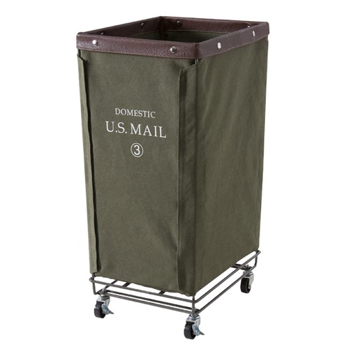 カゴ バスケット 洗濯かご キャ スター付き US MAIL ランドリー バスケット ネイビー