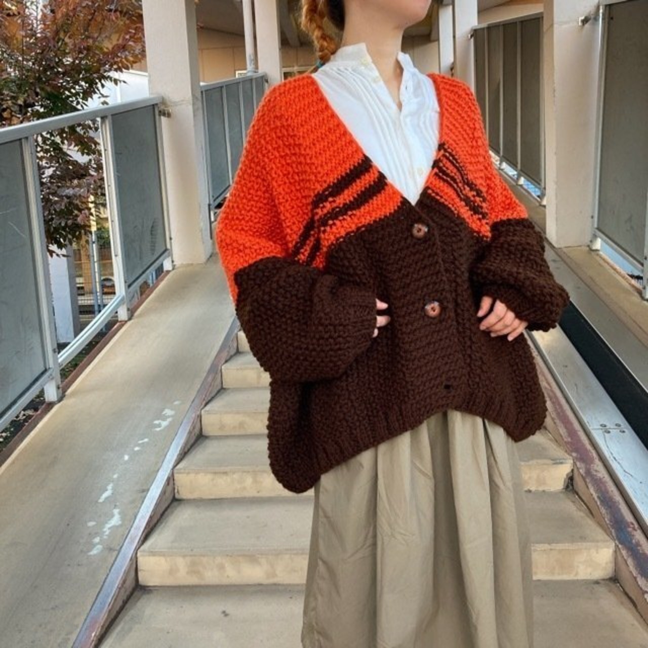 Hand Made Knit　ルーズブラウンカーディガン