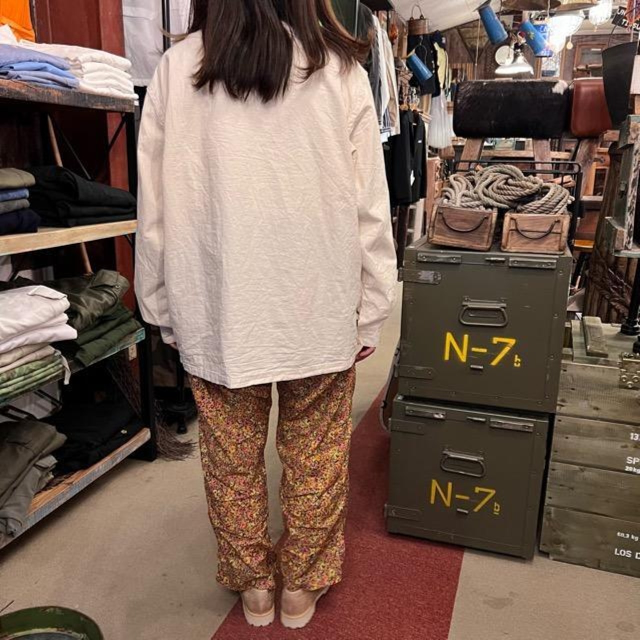 フランスタイプ ファーマーズシャツ プレーン　L/S　ファッション　ユニセックス　軍物　フランス軍　ミリタリー