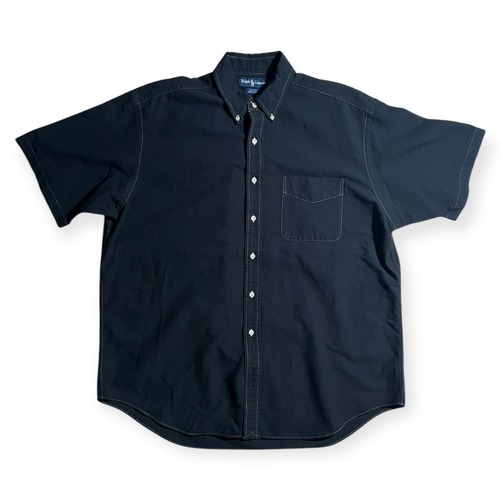 90s~ "Ralph Lauren” BLAKE Black S/S Shirts/ "ラルフローレン” ブレイク ブラック 半袖シャツ