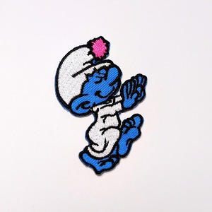 送料無料! ★刺繍アイロンワッペン★【 Smurf( スマーフ )】 〚アメリカン雑貨 アメトイ〛
