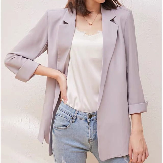 Chiffon casual tailored jacket【L22SS0117】