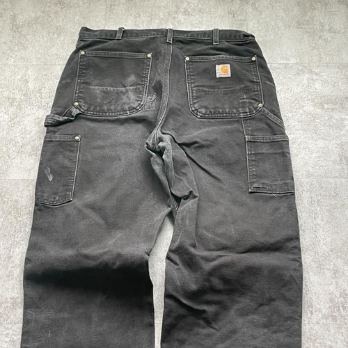 USA製 ブラック ダブルニー Carhartt B01-BLK 34×34 詳細写真14