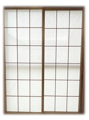 【在庫のみ】カエイレース 加栄レース 障子紙の代わりに貼るレース カール柄 幅100cm×丈200cm ホワイト 2枚組