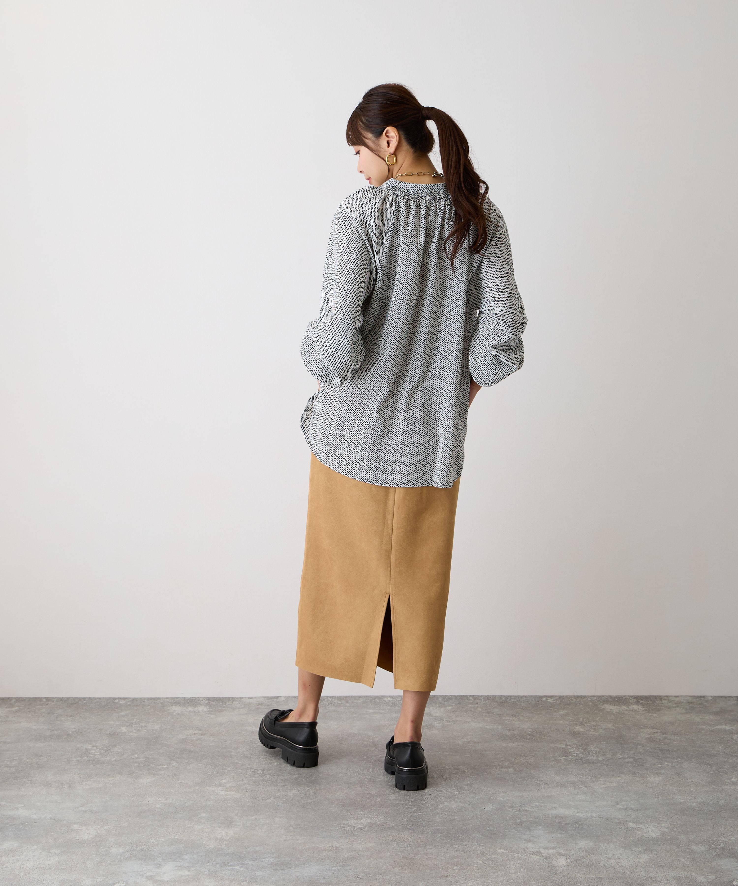 No.58511 フェイクスエードスカート Camel | エルキカク