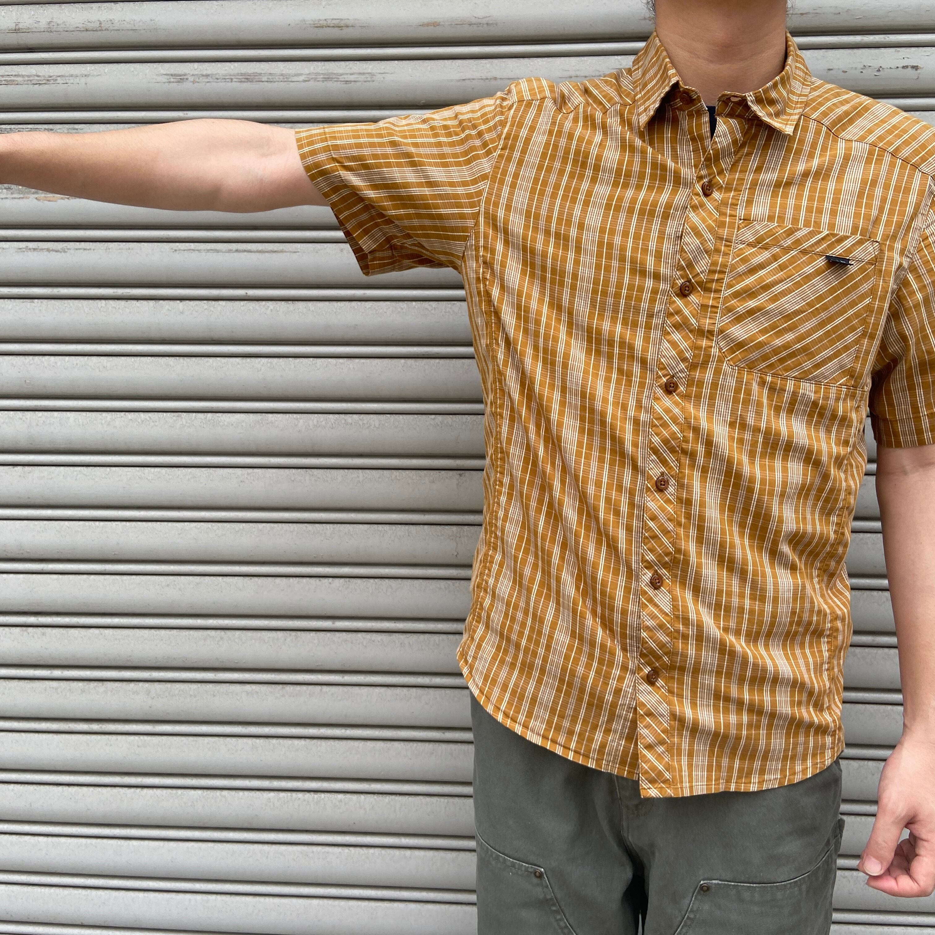 ARC’TERYX チェックシャツ　半袖シャツ ARC'TERYX アークテリクス チェック柄半袖シャツ マスタード系 S