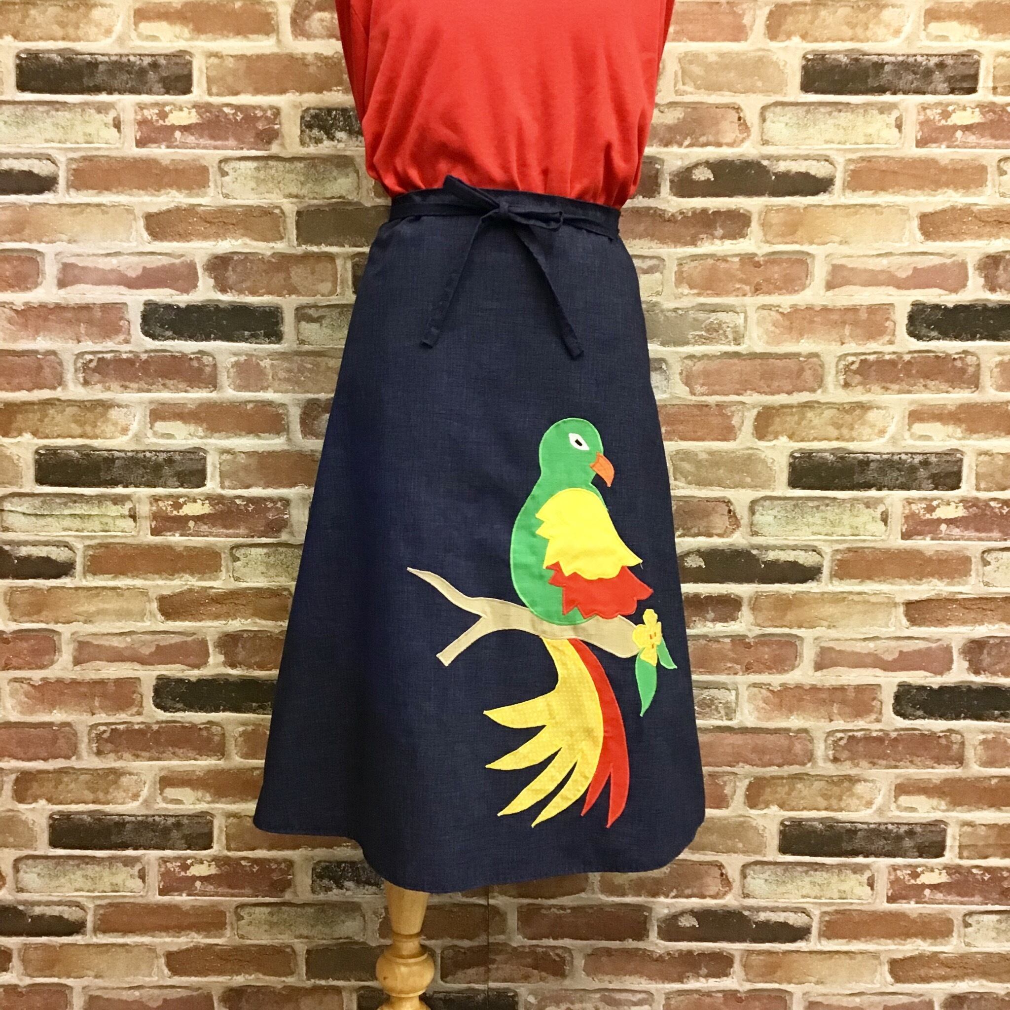 Bird Navy Reversible Wrap Skirt