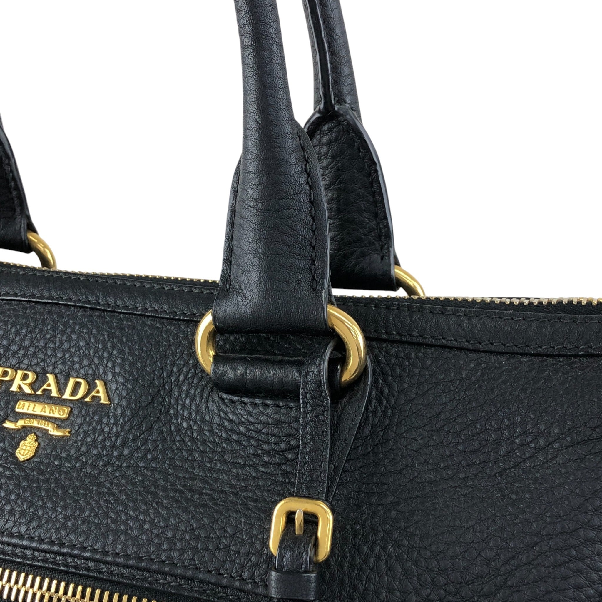 PRADA プラダ ショルダーバッグ ブラック ロゴ レザー 2WAY vintage