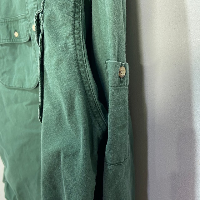 『送料無料』90s woolrich ウールリッチ ワークシャツ XL 緑 ハンティング
