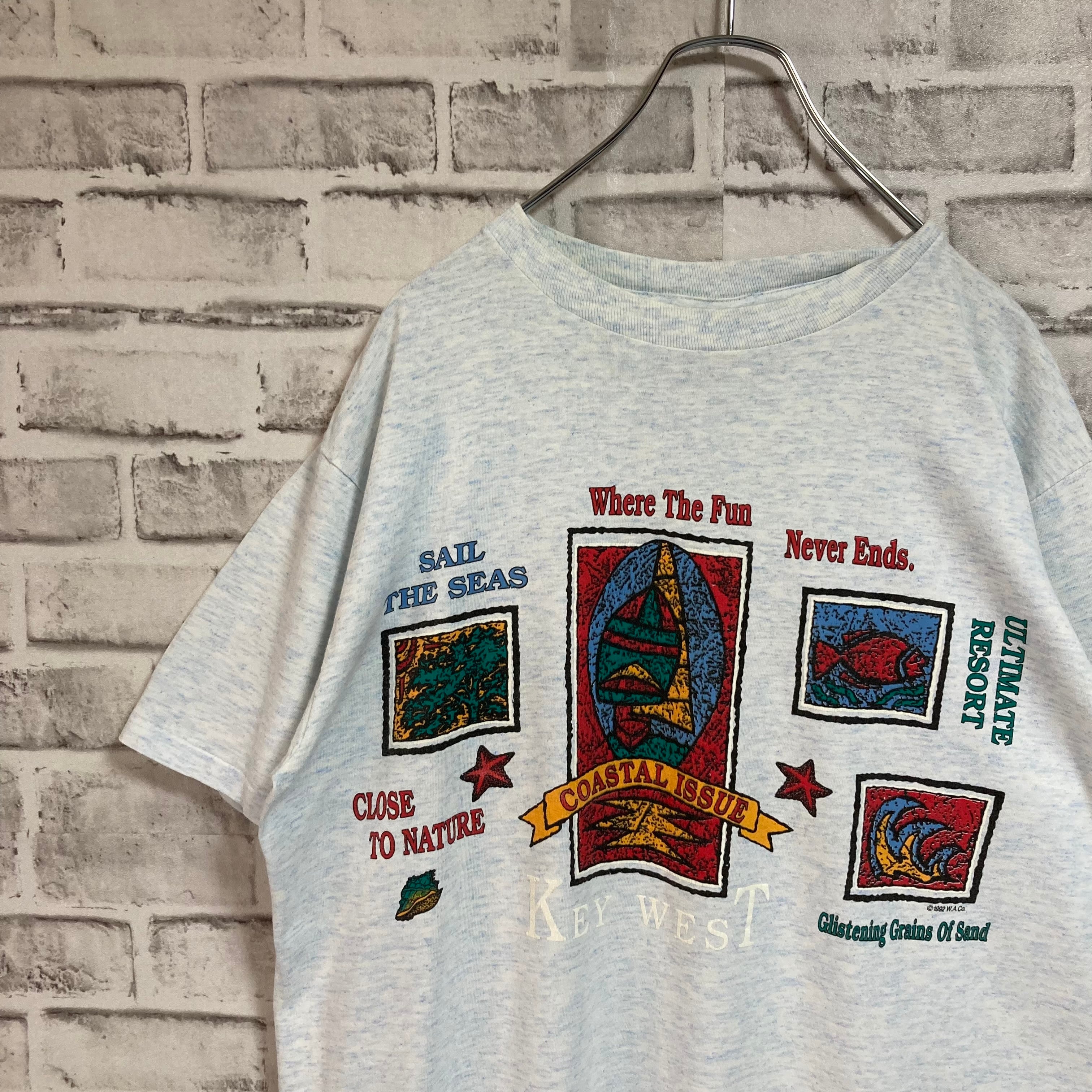 Wellington Apparel】S/S Tee L 90s vintage Art Tee “KEY WEST ...